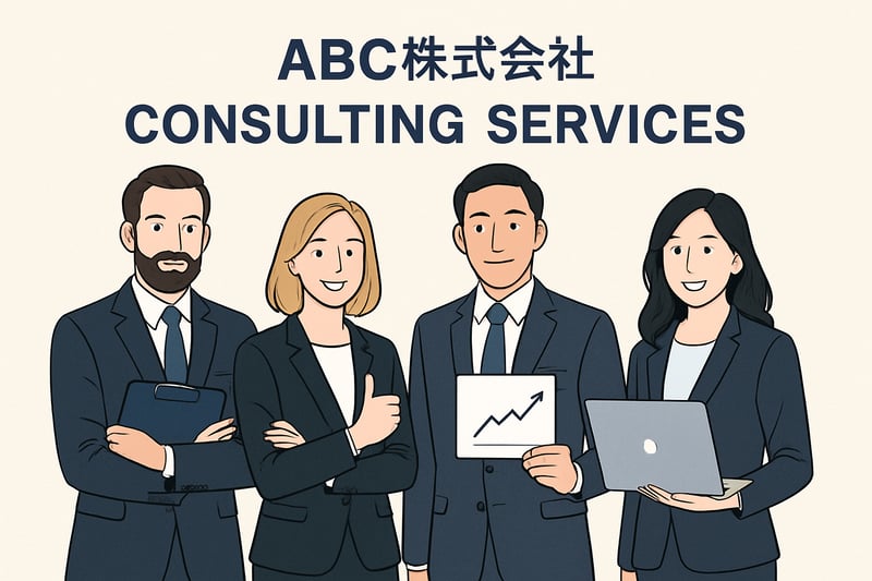 ABC株式会社のコンサルティングサービスを象徴するビジネスチーム